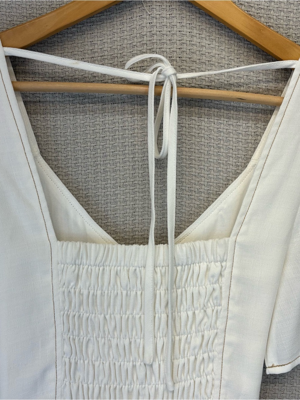 Moon River White Button Front Mini Dress Sz Small Belt Summer Boho Chic Preppy - Picture 9 of 15